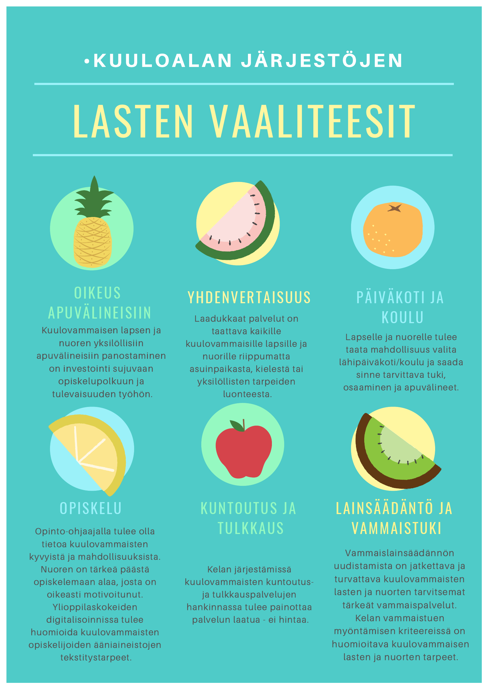 Kuuloalan Järjestöjen Lasten Vaaliteesit - Kuuloavain.fi